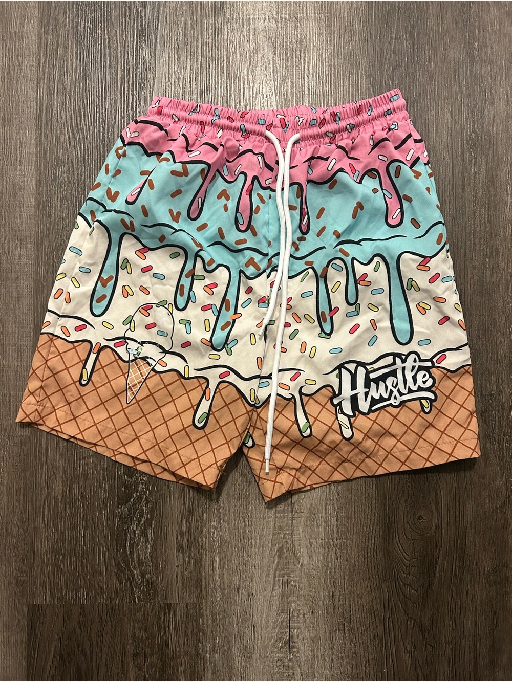 colorful ice cream print shorts y2k summer